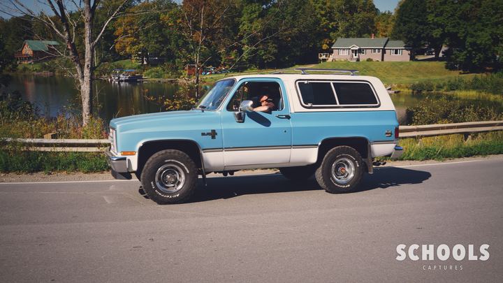 Light blue/white K5 Blazer